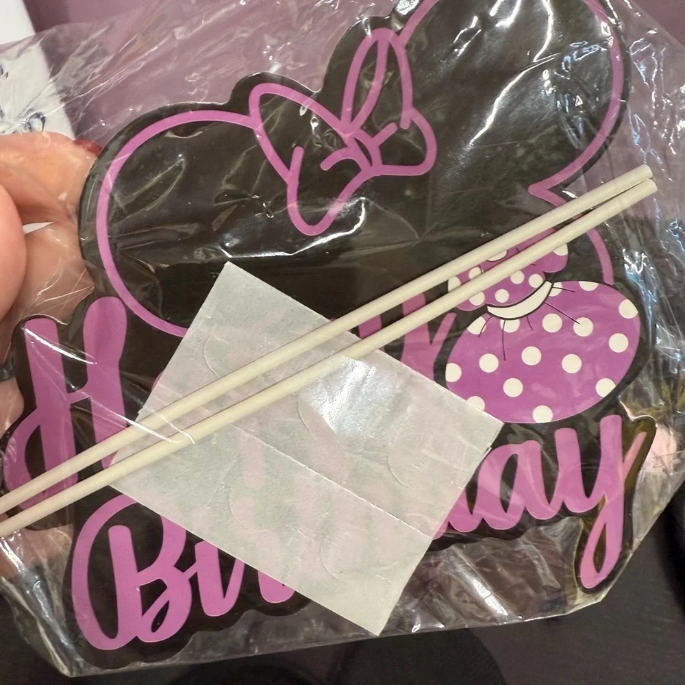 Set of Mouse Ear Headbands with Bows, Minnie Party Cake & Cupcake decorations